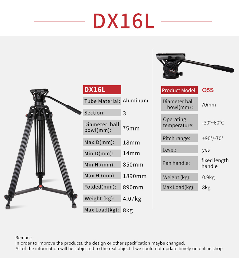 Chân máy ảnh/máy quay Coman DX16LQ5S